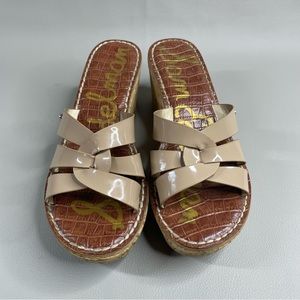 Sam Edelman Raynere Platform Cork Wedge Sandals Tan Heels Women's 6